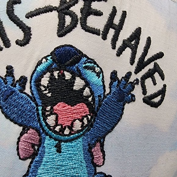 Disney Stitch Mis-behaved embroidered tie dyed baseball hat with adjustable band - Picture 6 of 12